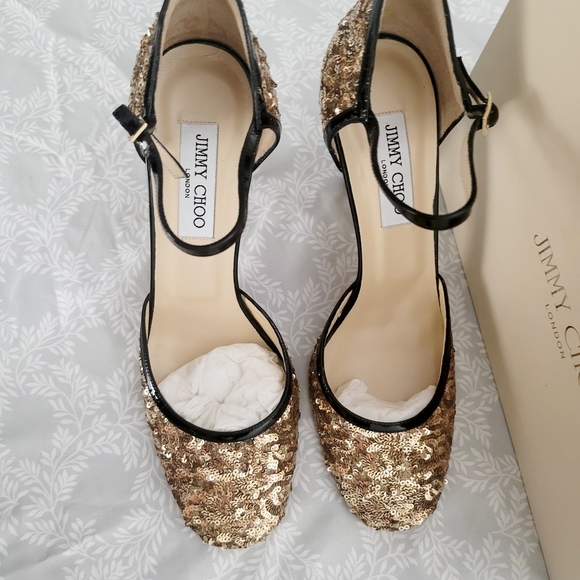 Jimmy Choo Gold Sequin Women´s Shoes